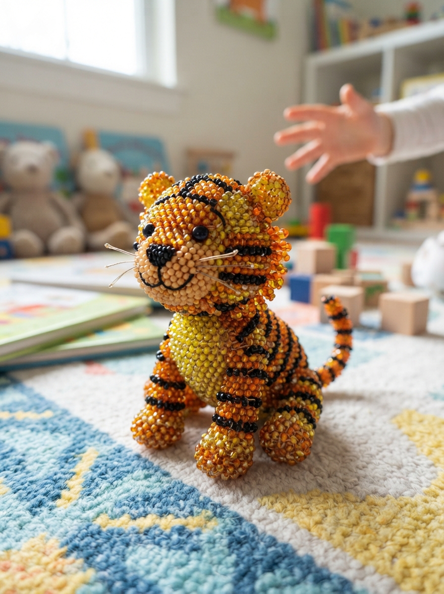 How to Make a Beaded Tiger for Children
