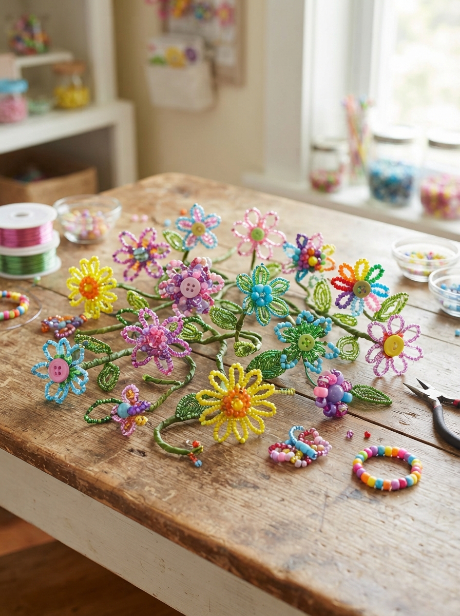 Comment fabriquer de jolies fleurs en perles pour enfants