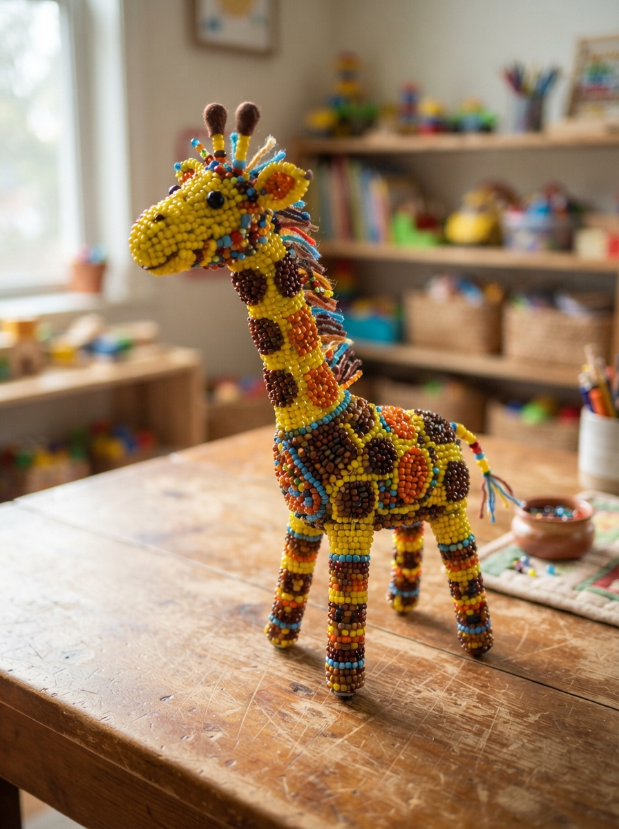 How to Make a Giraffe Out of Beads for Children