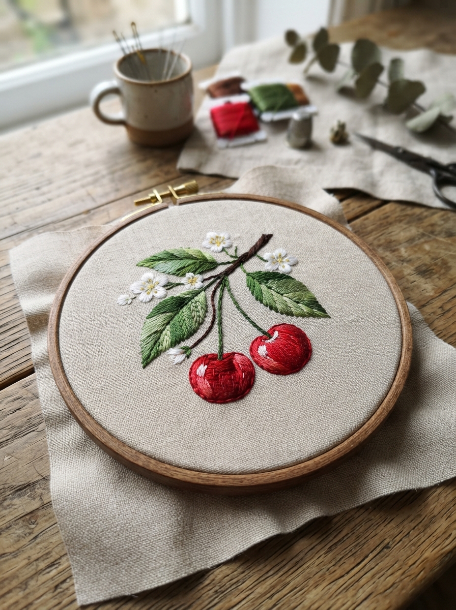 🍒 Cherry Embroidery