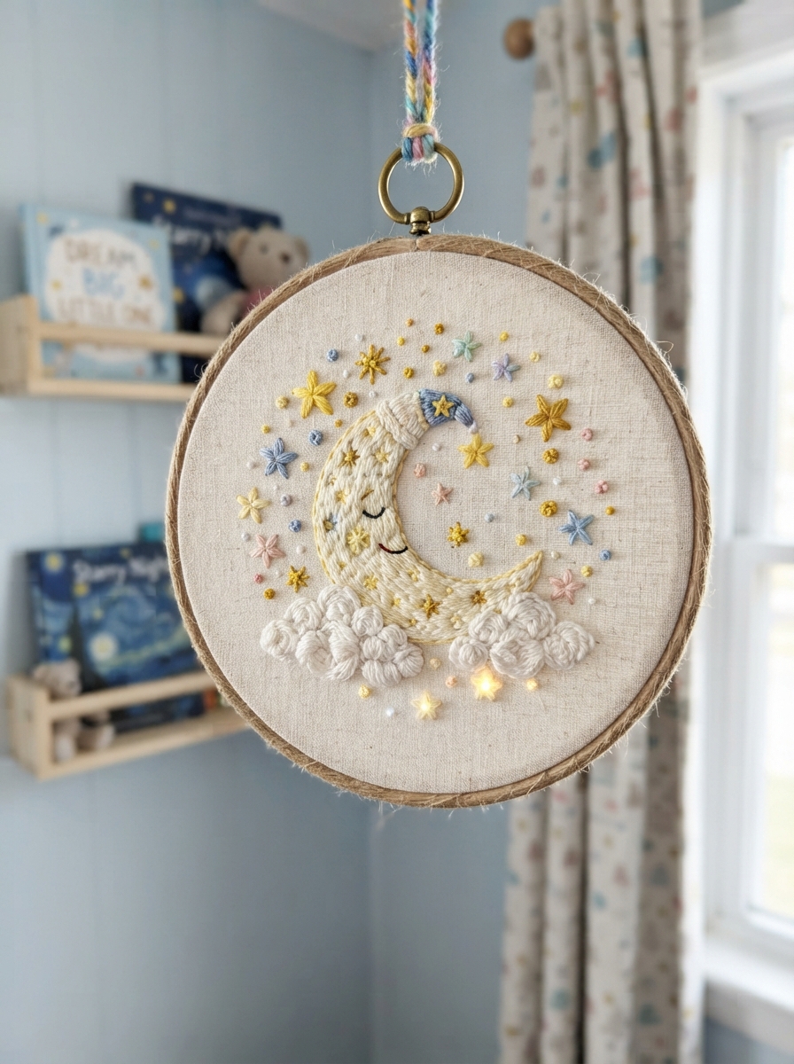 🌙 Moon and Star Embroidery