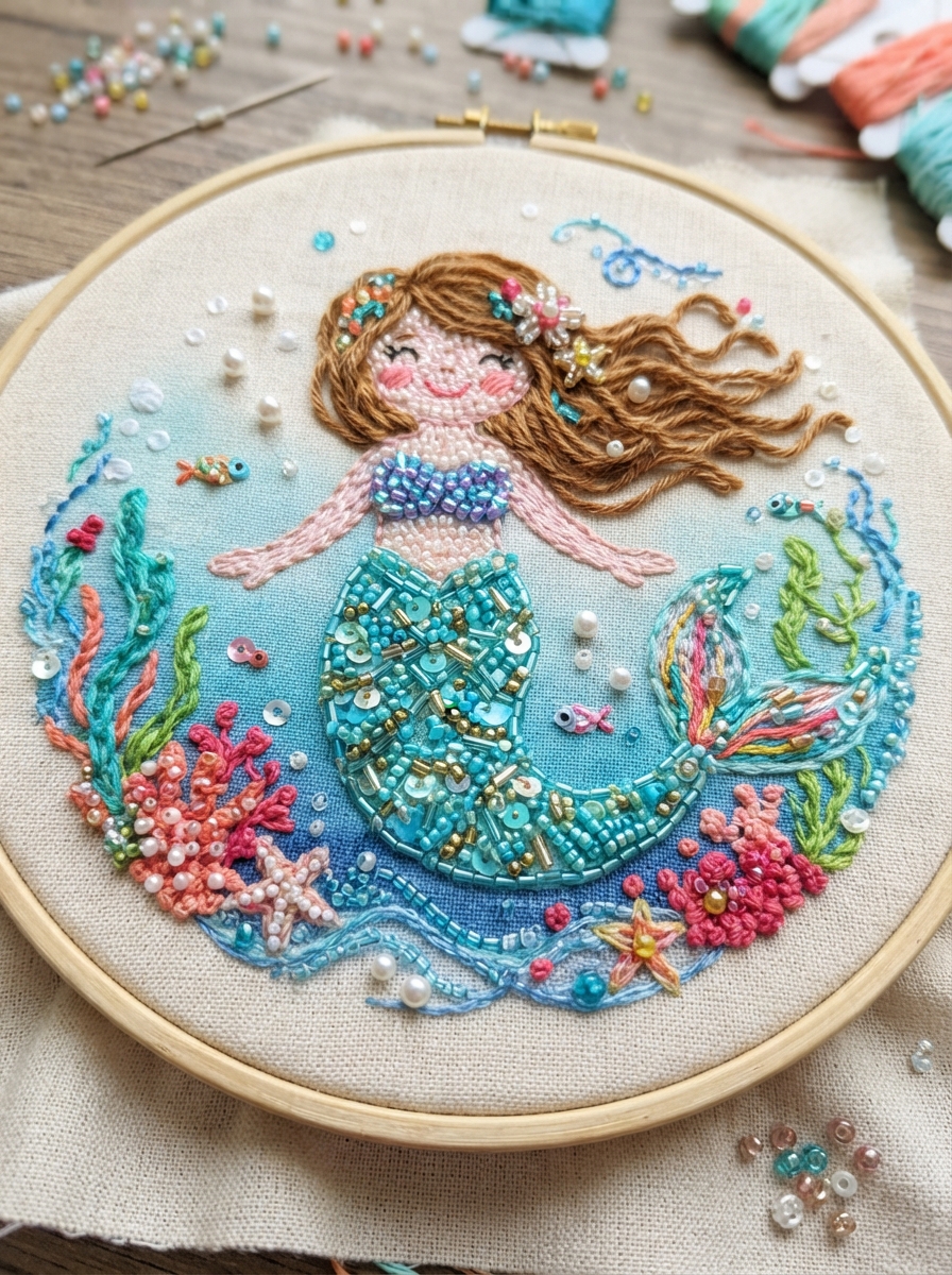 Beaded Mermaid for Decoration
